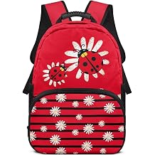 Cute Ladybug 17 Inch Childrens Backpacks Fully Print with Adjustable Padded Straps Large Capacity School Bag for Boys Girls Daily Use Casual Travel