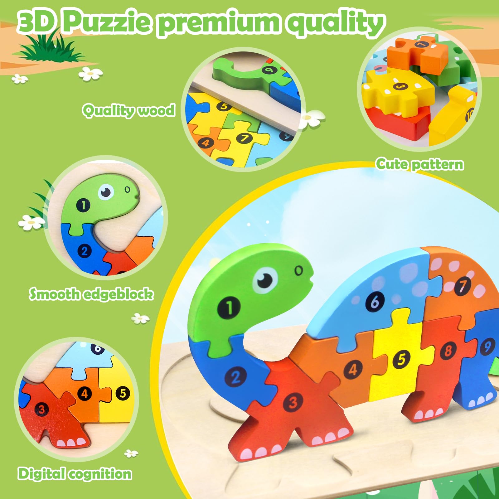 Kids Puzzle Dinosaurios AÃ±os Rompecabezas De Puzzle Madera