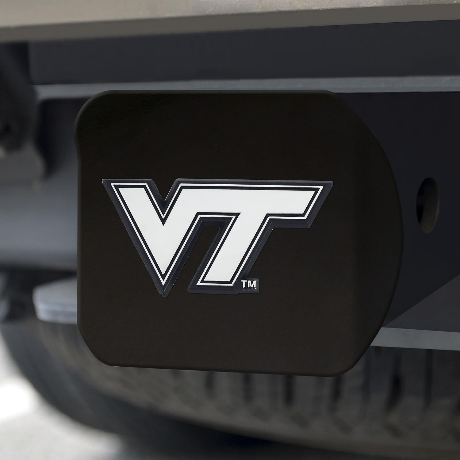 FANMATS 21053 Virginia Tech Hokies Black Metal Hitch Cover with Metal Chrome 3D Emblem