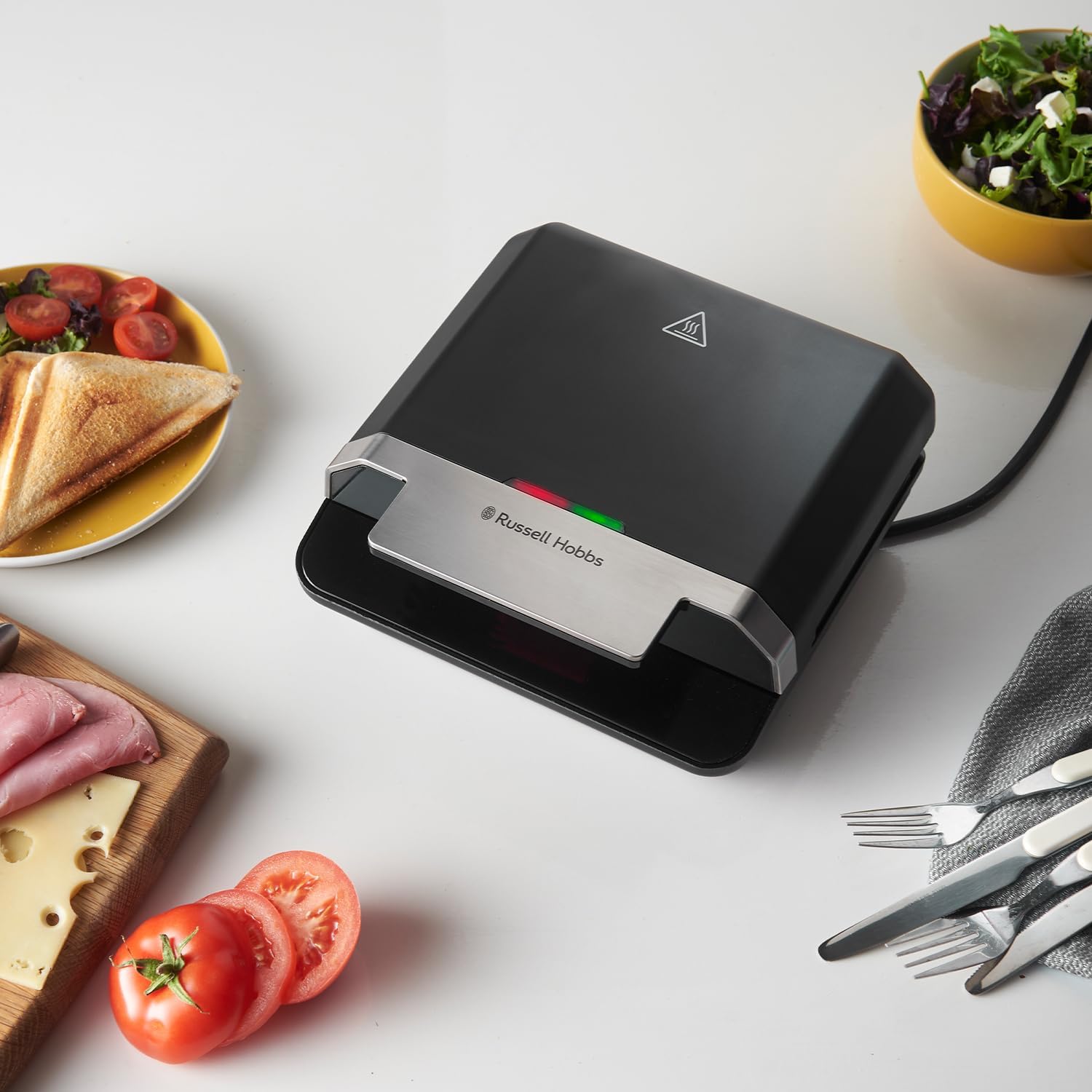 Russell Hobbs Sandwich Maker Creations Easy Clean (Sandwich Toaster, Durable Nonstick Plates, Easy to Clean, Fast Heating, BPA Free, Space-Saving Storage)