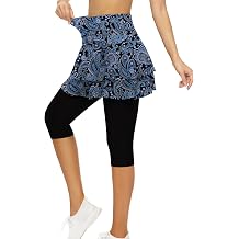 Tennis Skirted Leggings with Pockets for Women Golf Skapri Leggings with Skirt