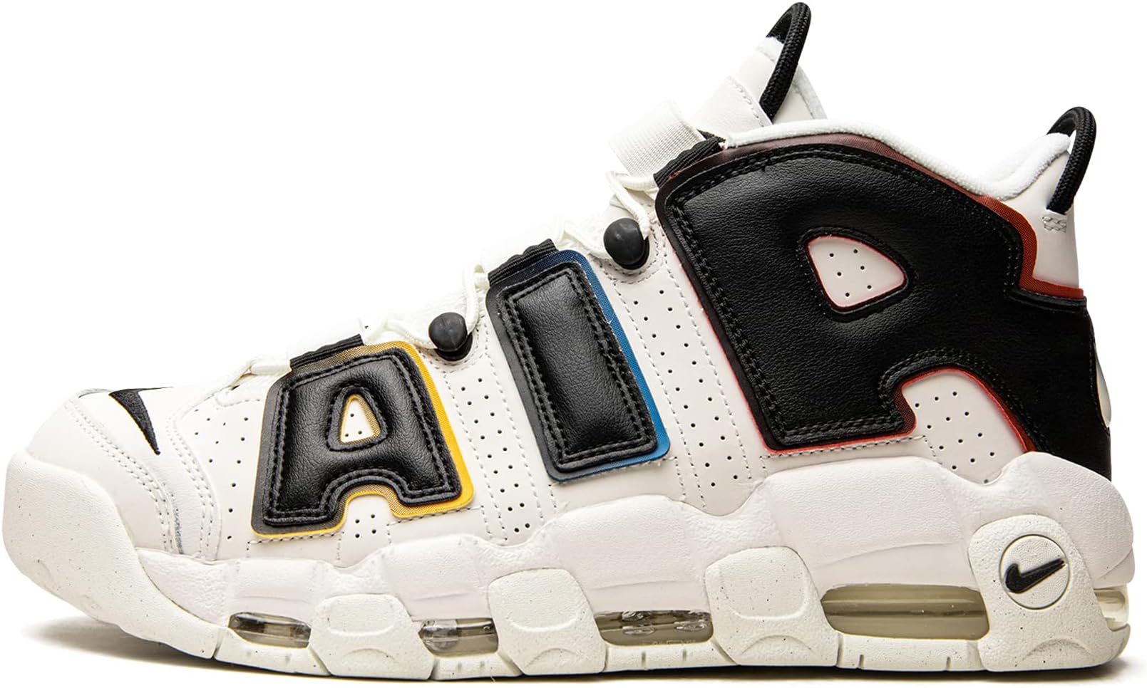 Nike Mens Air More Uptempo DM1297 100 Primary Colors - Size 8 White/Black-red