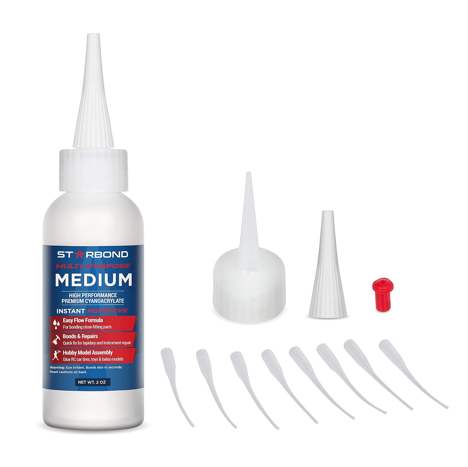 Premium CA Glue with Activator Bundle by STARBOND - (2oz) Thin CA Glue, Medium CA Glue, Thick CA Glue, 8 oz. Pump Accelerator - CA Glue for Woodworking, Woodturning, Hobby Models, 3D Printing