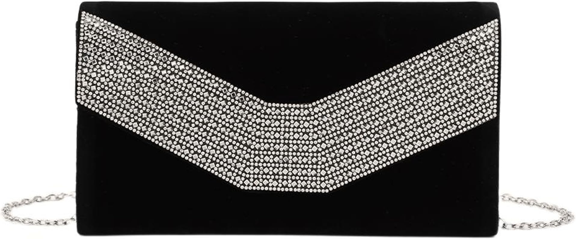 Evening Envelope Clutch Bag Glitter Wedding Purse with Detachable Chain Strap Elegant Ladies Party Clutches for Cocktail Party Bridal