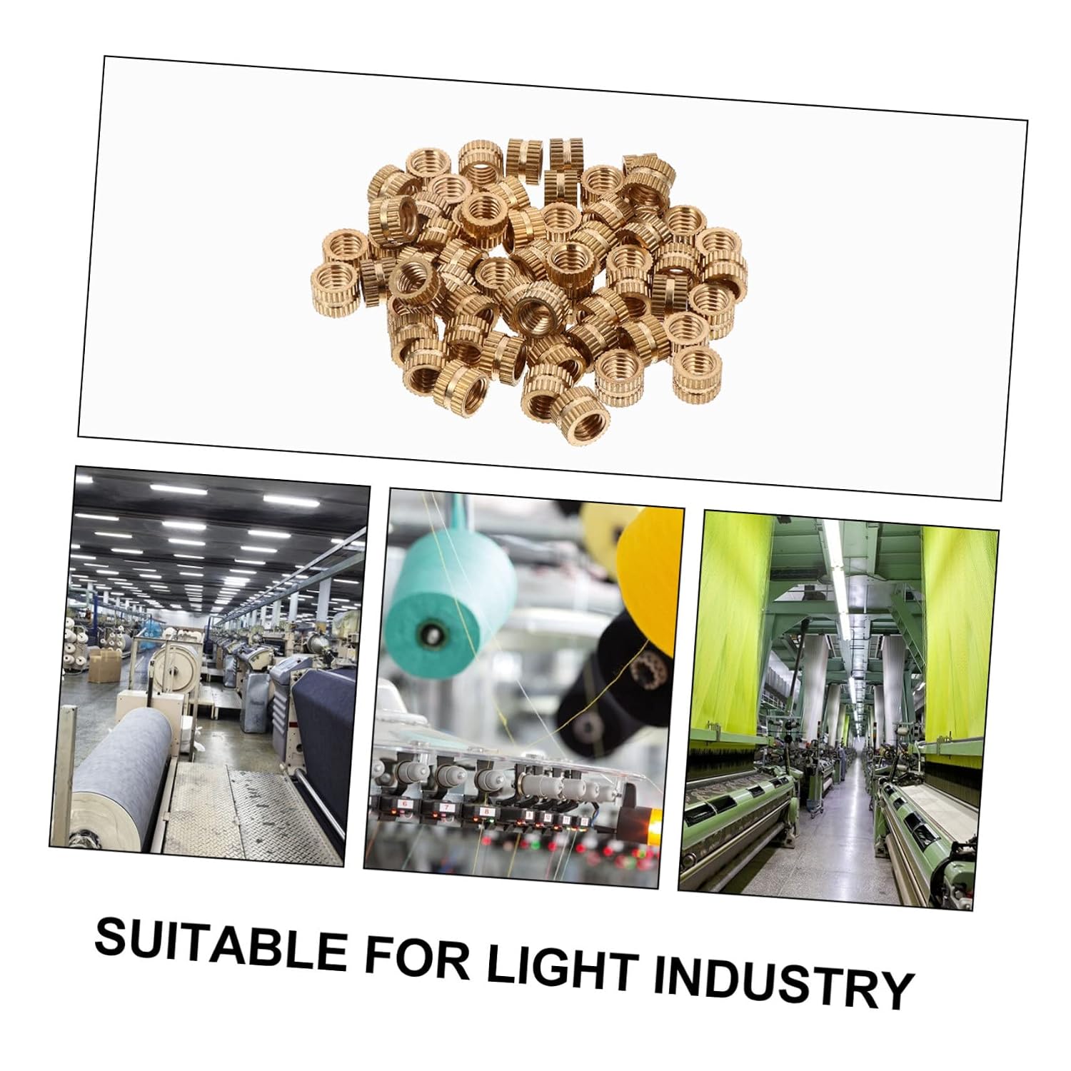 Alipis 120pcs Brass Knurled Nuts Embedment Fasteners for Injection Molding - Threaded Inserts Brass Construction