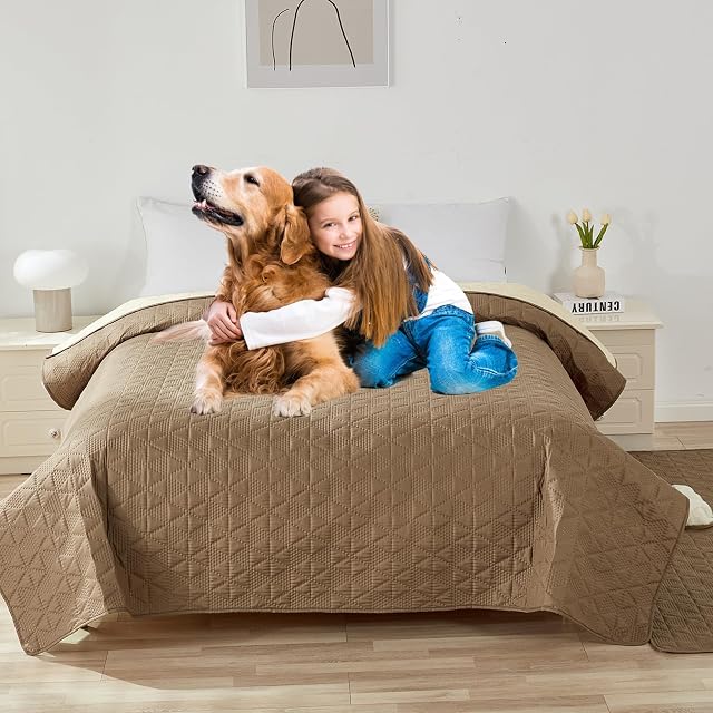 Foto 2 de 7 de PETCUTE Mantas para Camas para Perros,Mantas Impermeables para Perros para Cama con Fondo…
