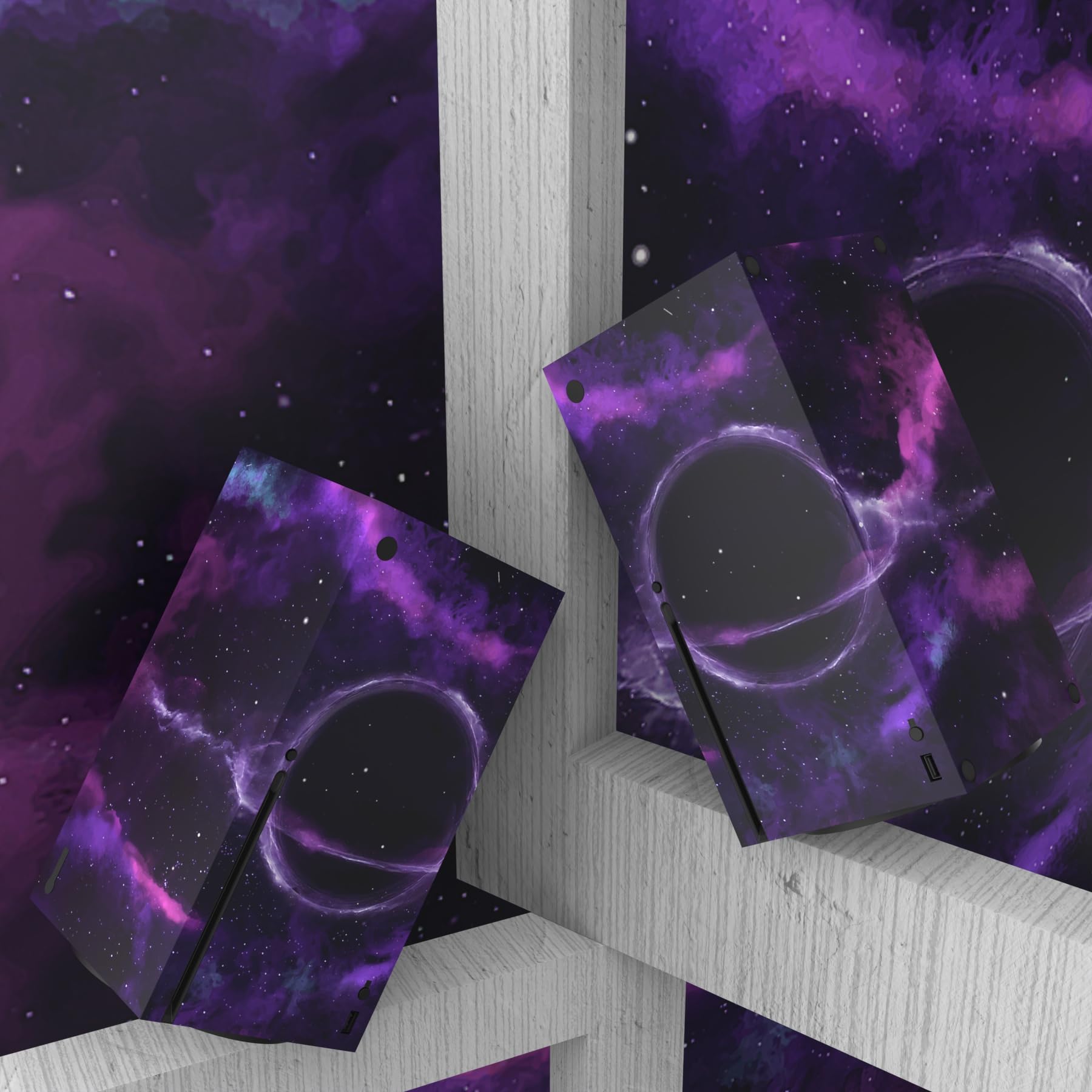 PlayVital Stickers Manette pour Xbox Series X,Autocollant Protection pour Xbox Series X Console Accessoires Skin Habillages-Violet Planète
