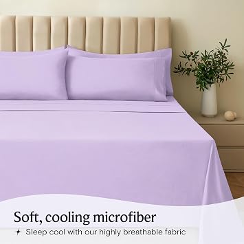 LuxClub 6 PC Full Sheet Set, Breathable Luxury Bed Sheets, Deep Pockets 18 Eco Friendly Wrinkle Free Cooling Bed Sheets Machine Washable Hotel Bedding Silky Soft - Periwinkle Full