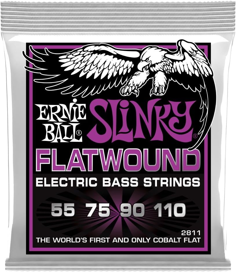 Ernie Ball Power Slinky Flatwound Electric Bass Strings - 55-110 Gauge