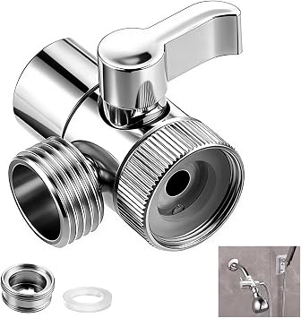Brass Diverter Valve, 3 Way Sink Faucet Splitte, G1/2" Shower Tap Splitter, Sink Faucet Adapter Connector, Chrome Mixer Bath Tap, M22 to M24 Adapter Replacement Part for Kitchen Sink Bathroom