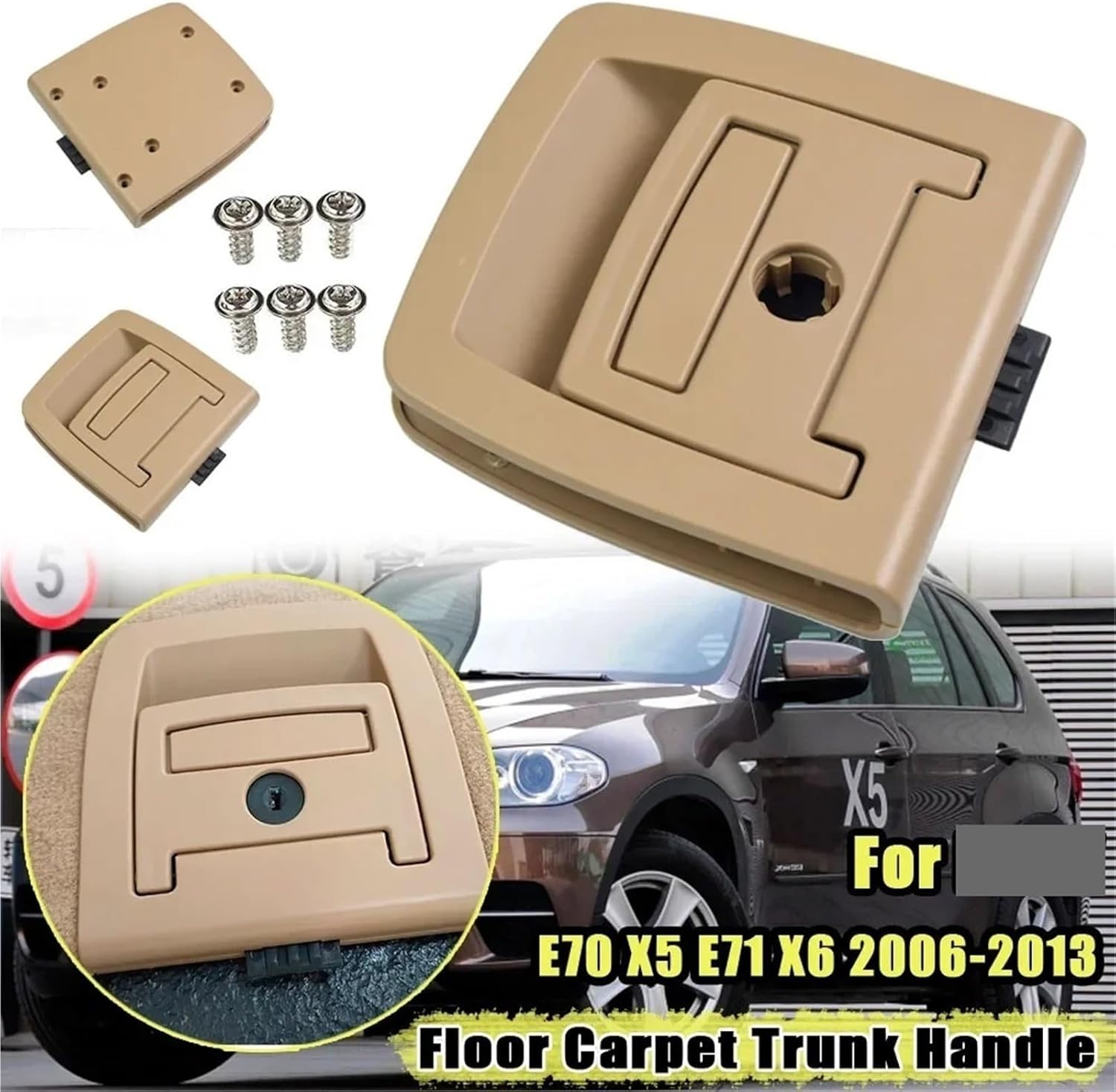Car Rear Trunk Mat Handle Boot Floor Carpet Luggage Compartment for X5 X6 E70 E71 E72 F15 F16 F07 Boot Liner Handle