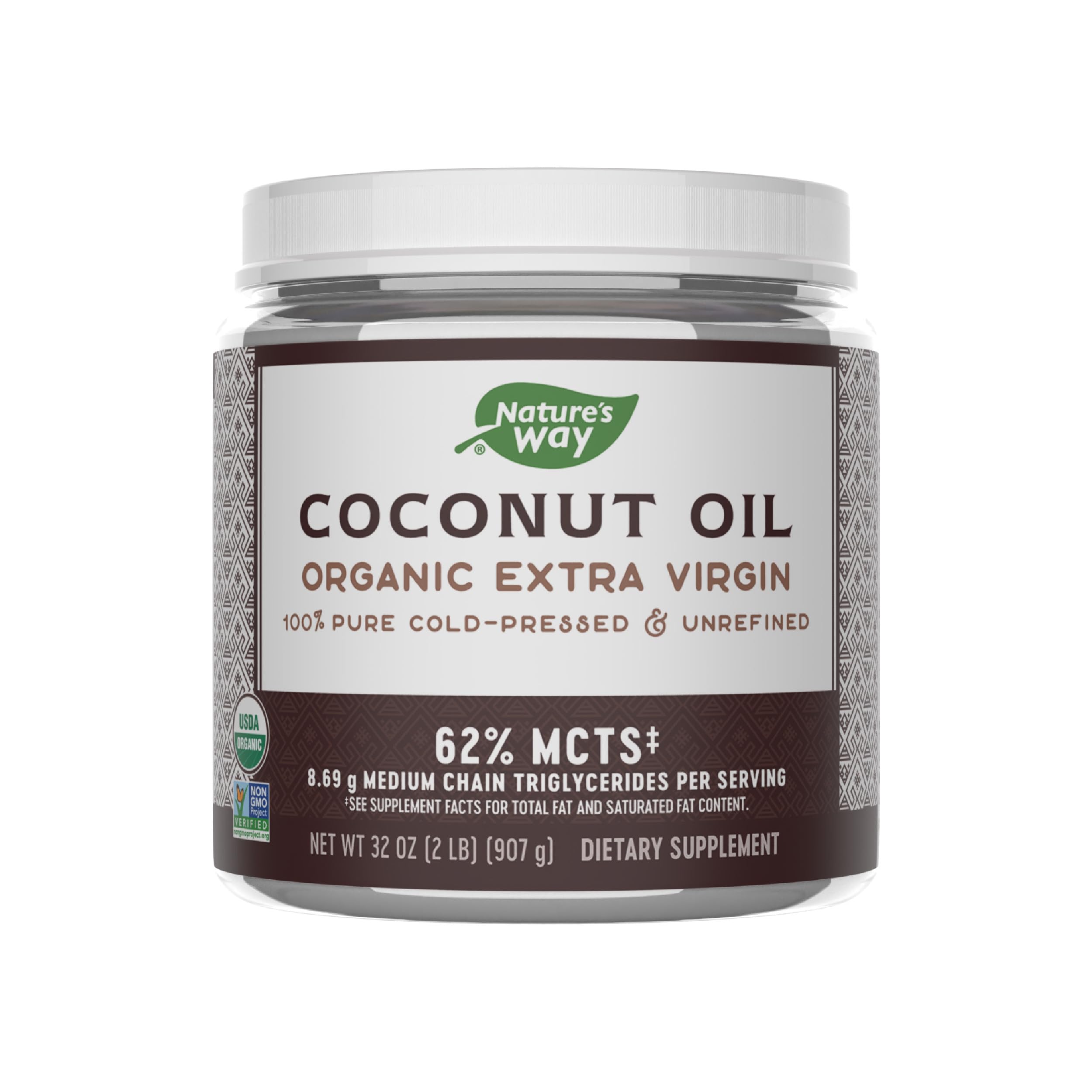 Nature's WayOrganic Extra Virgin Coconut Oil, Pure Source of MCTs, Cold-Pressed, 32 Oz.USDA Organic