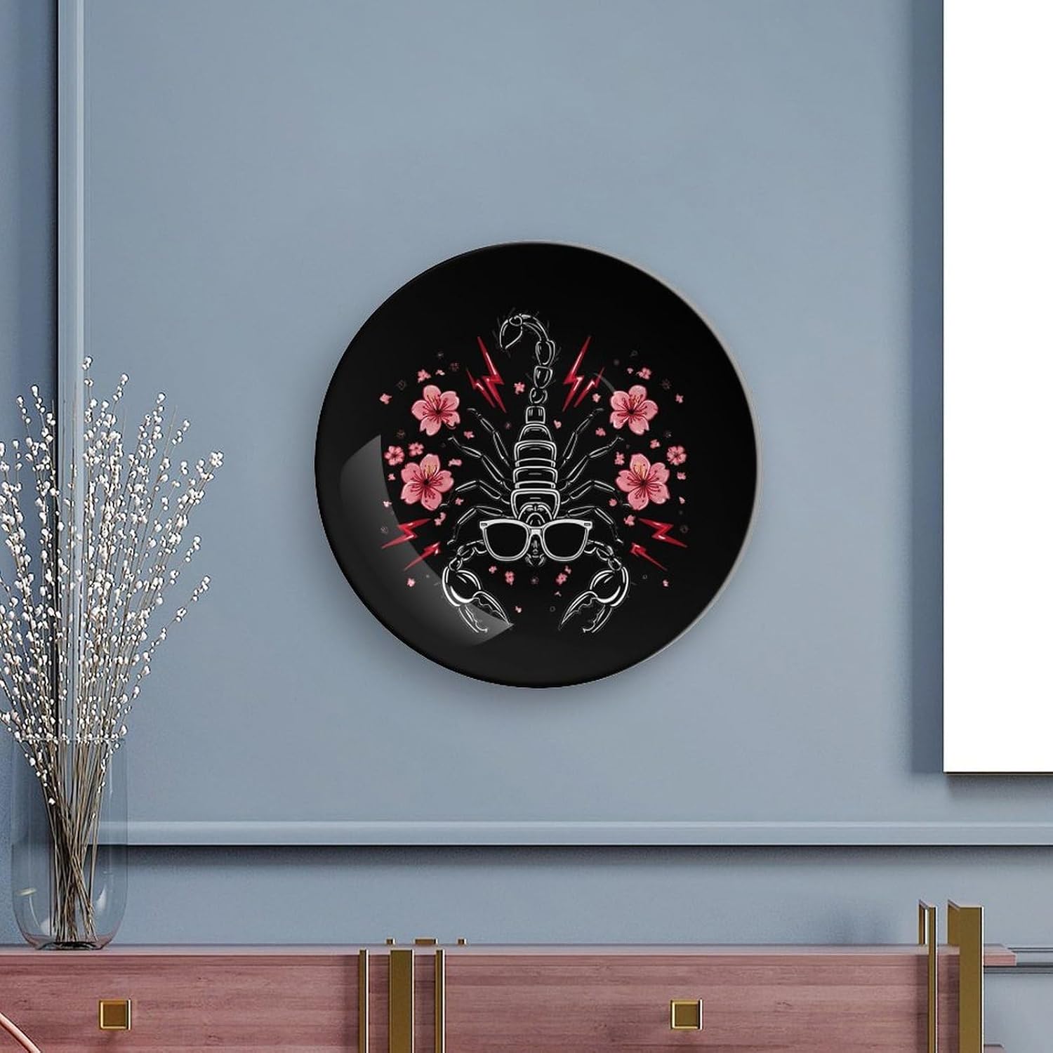 Scorpions Print Ceramic Plates Bone China Decorative Plate Art Dish for Home Living Room