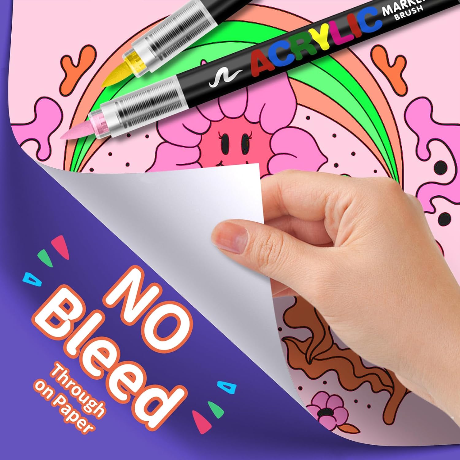 GOTIDEAL Acrylic Paint Markers Brush Tip,Waterproof Paint Pens acrylic Markers,No Bleed Acrylic Brush markers for Fabric,Wood,Rocks,Canvas Painting,Glass,Ceramic,Art Craft Supplies(168 Colors)