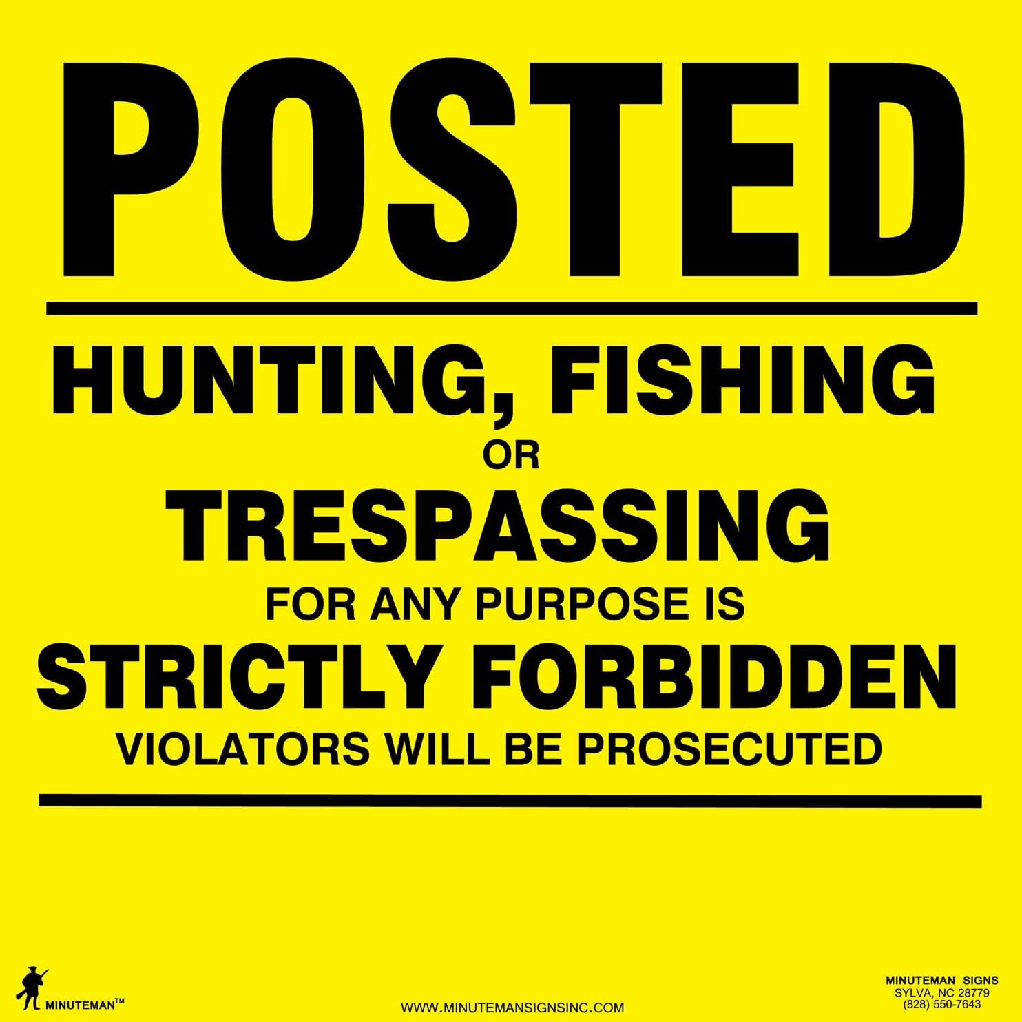 | x100 Heavy Gauge 13mil VINYL Posted Signs with your custom information added (Yellow)