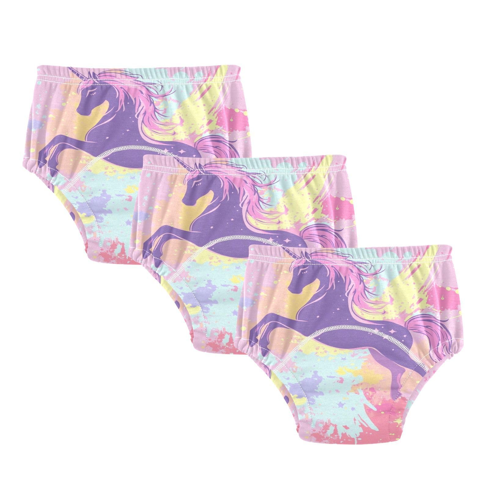 Coikll Cute Rainbow Horse Toddler Training Underwear Waterproof Baby Pee Pants -3T