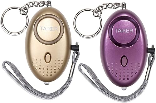 Taiker Alarma personal para mujer, llavero de alarma de seguridad de autodefensa de emergencia de 140 dB con luz LED para mujeres, niños y ancianos,