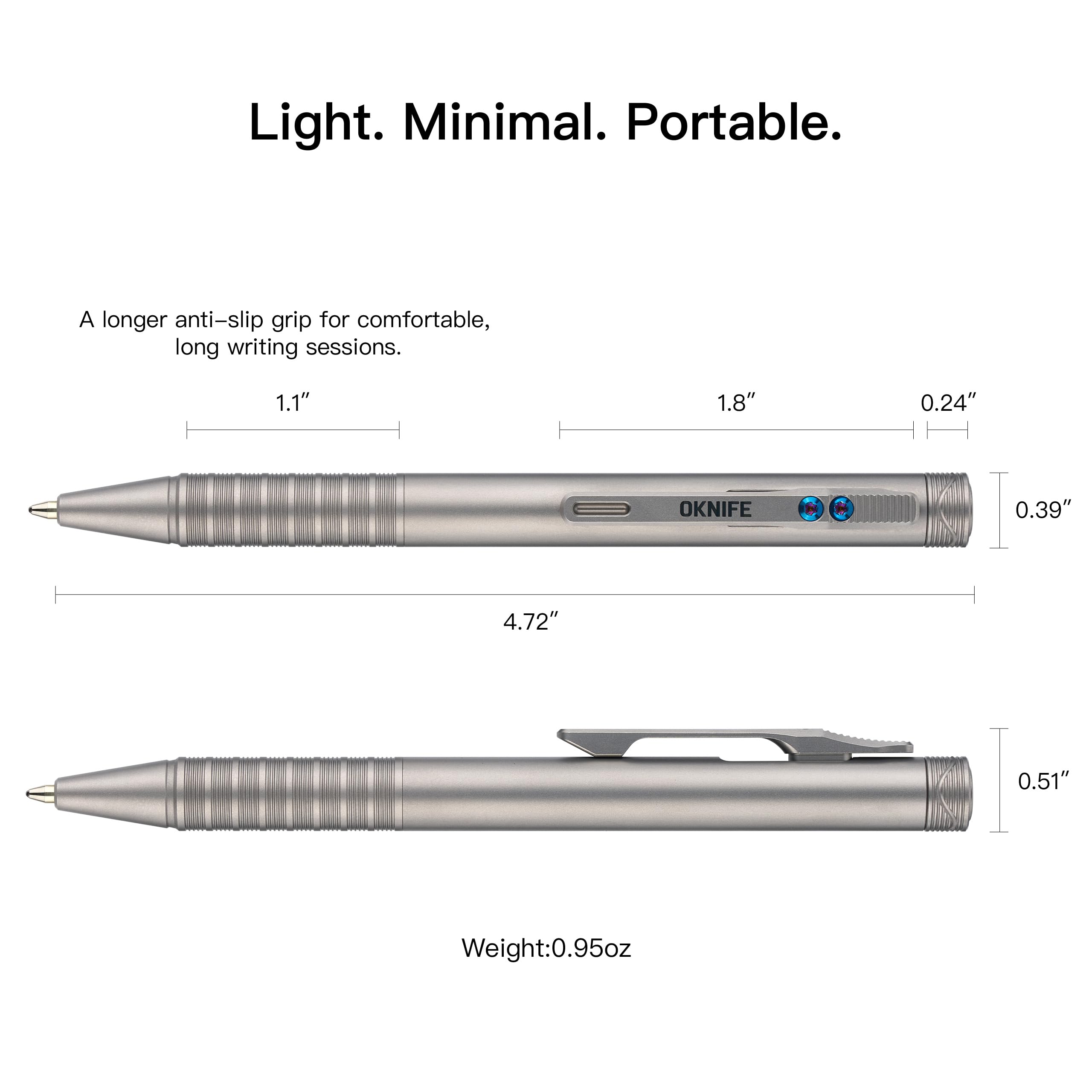 Amazon.co.jp: OKNIFE B1 Ti チタンペン 2イン1クリップ付き ボルト