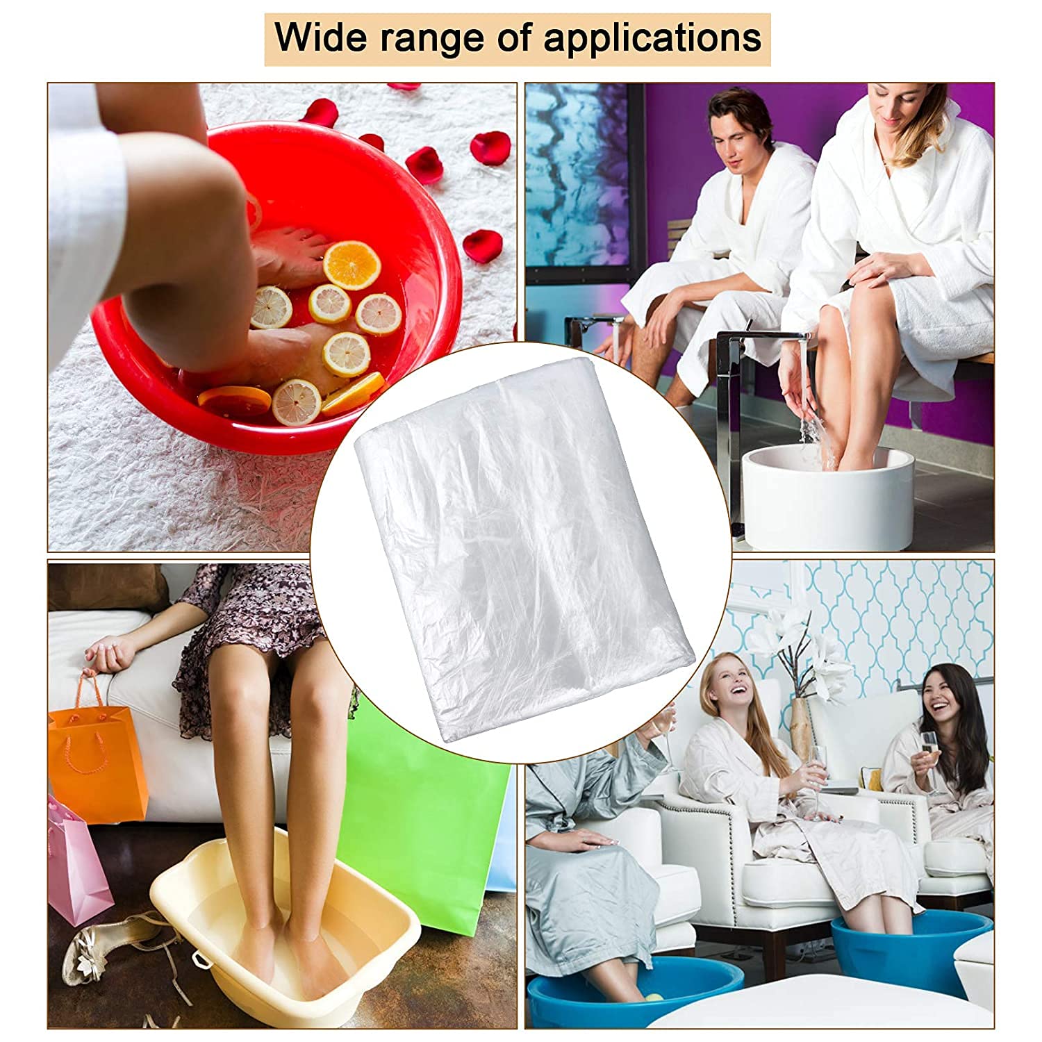 Fundas de plástico para pedicura de spa bolsas de baño protección de pediluvio 80 unidades