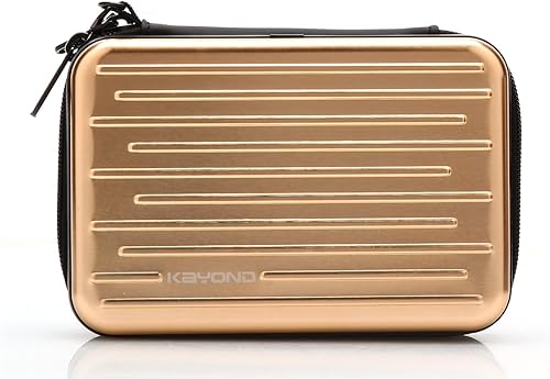 KAYOND Estuche protector de viaje de aluminio plateado antigolpes para disco duro externo portátil de 25 pulgadas HDD USB 2030 dorado