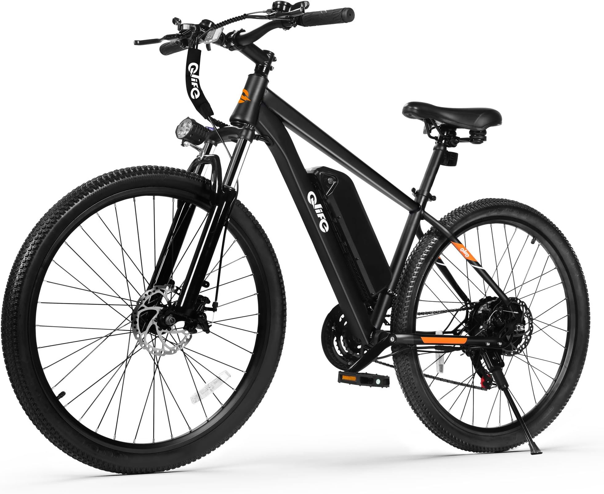 Qlife Racer Electric Bike for Adults - 21-Speed Mountain Ebike with Peak 1200W 28MPH Brushless Motor, 48V10.4Ah Removable Battery, 27.5X2.1 Tire Step Over E-MTB, Up to 50 Miles(PAS1), E Bikes
