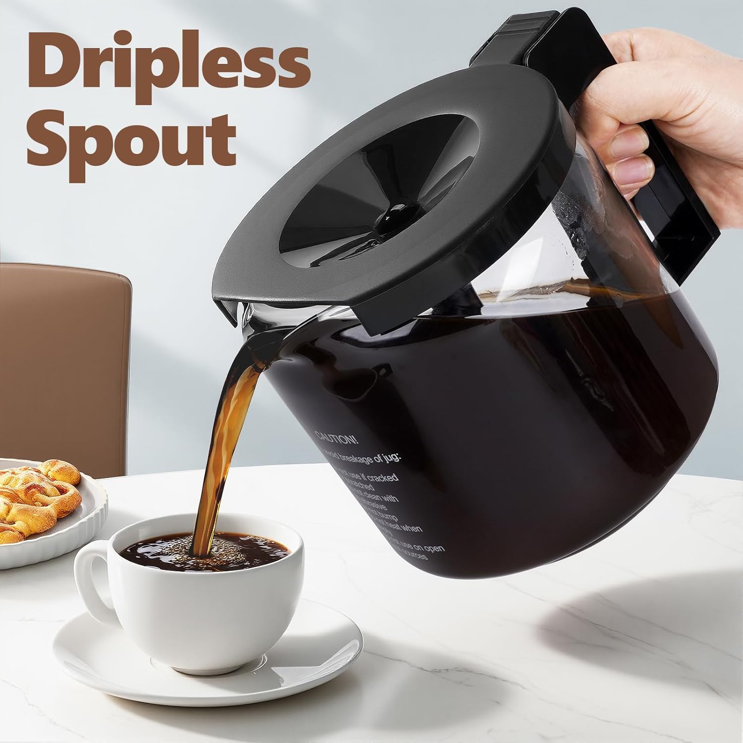 1.25L Coffee Pot Replacement for Technivorm Moccamaster KBG, KBGV & CDG Coffee Maker(89830), Glass Carafe for KBG Brewers, Glass Coffee Pot, BPA Free, Dishwasher Safe - Image 6