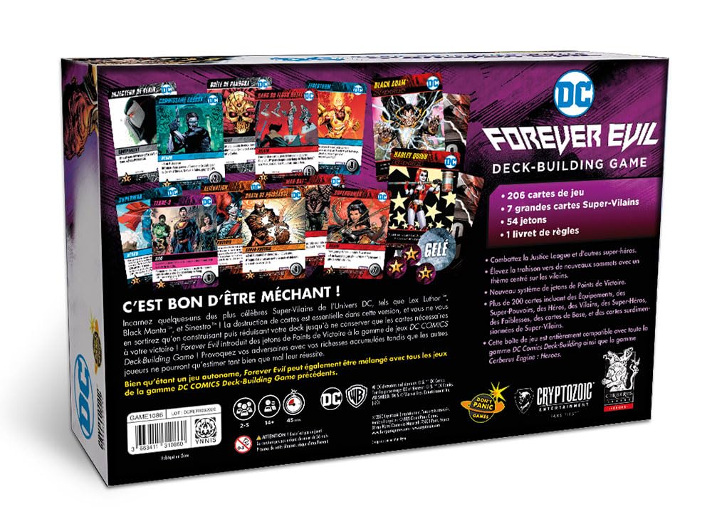 Don't Panic Games | DC Comics Deck-Building Game : Forever Evil (Stand Alone) | Jeu de société | À partir de 14 Ans | 2-5 Joueurs | 45 Minutes
