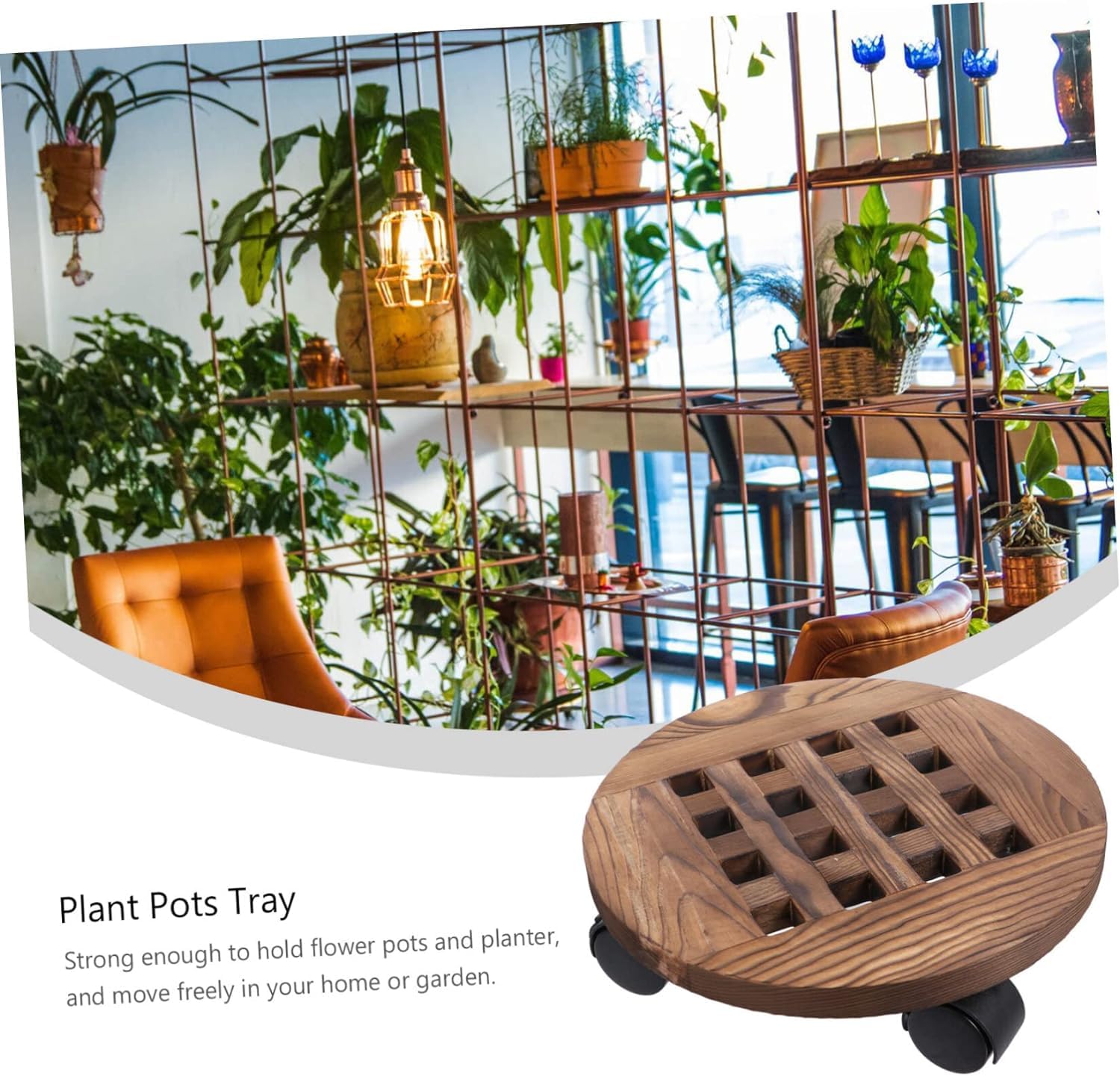 Vassoio per vasi con ruote rotondo mobile fioriera carrello carrello Pallet Outdoor Indoor Tree Flower fioriera Stand  15