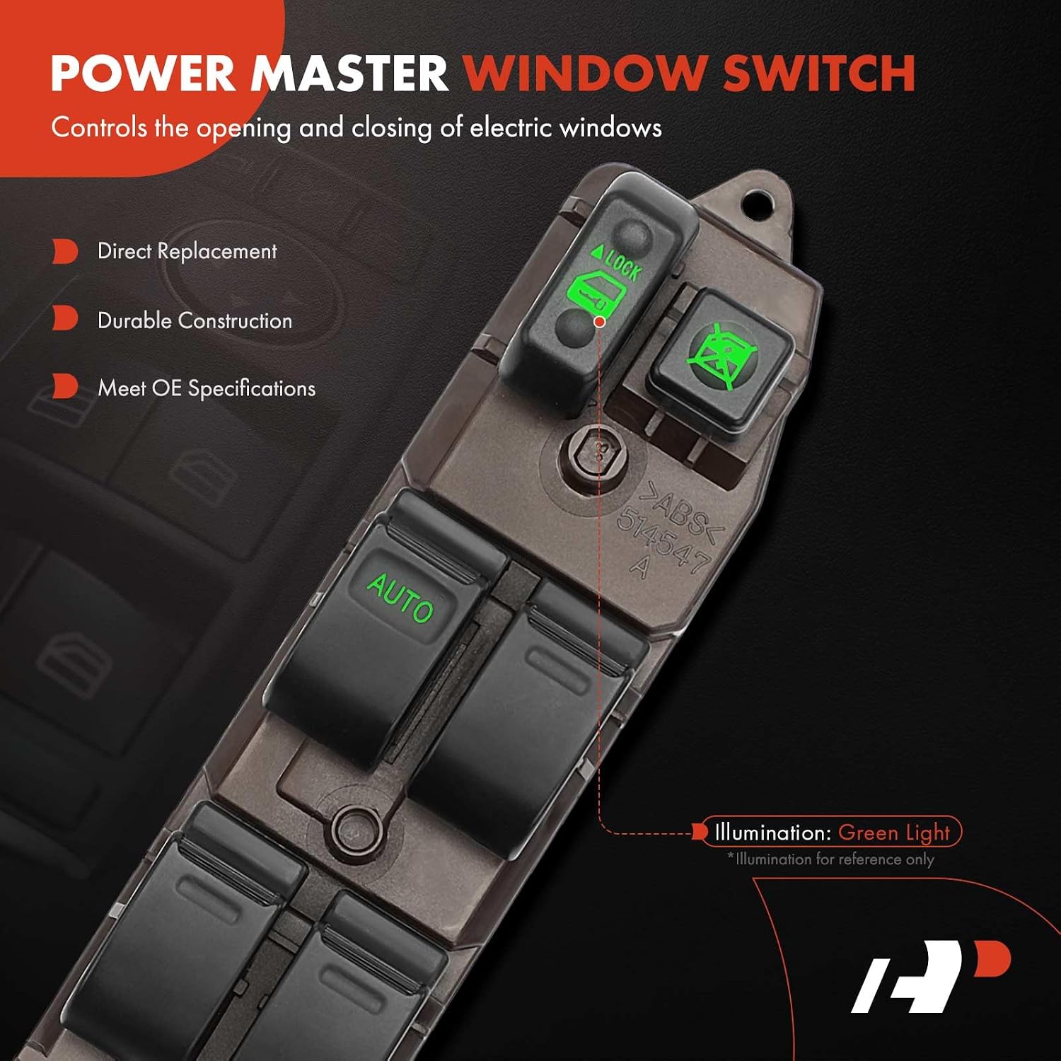 A-Premium Master Power Window Switch Compatible with Toyota Camry 2002-2006, Sienna 2005-2009 & Scion xA xB 2004-2006, Front Left Driver Side, Replace# 84820-33170, 84820-01021