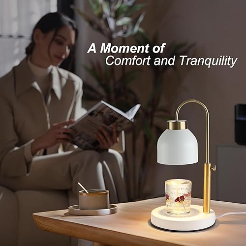 Miniatura 7 de Hasun Lámpara calentadora de velas, lámpara eléctrica segura con temporizador y alturacalor ajustables, temporizador de 2 a 8 horas, sin llamas,