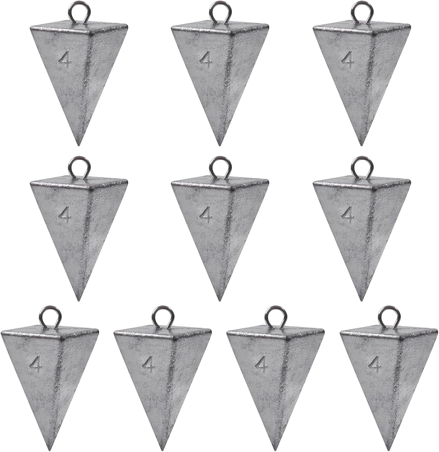 Pyramid Sinkers Fishing Weights, Saltwater Surf Fishing Sinkers Triangle Fishing Weights for Ocean Saltwater Surf Fishing Gear Tackle 1oz 2oz 3oz 4oz 5oz 6oz 8oz