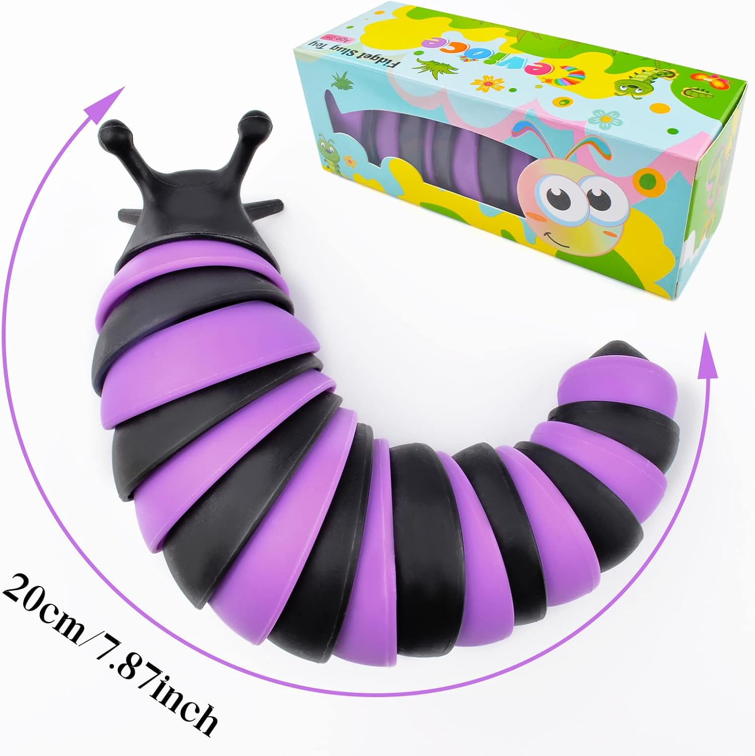 Cevioce Easter Basket Stuffers Gifts for Toddlers Kids Fidget Slug Toy, Sensory Slug Fidget Toy for Kids & Adults, 1 PC Cute Autism Sensory Toys for Autistic Children｜Easter Gifts for Girls Boys