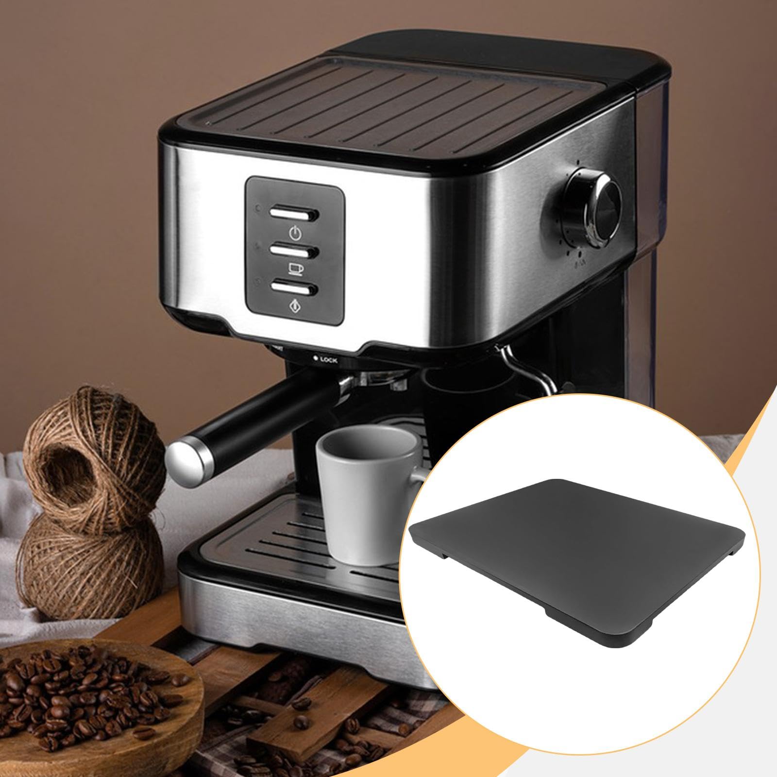 Fenteer Support Coulissant En Bois pour Machine à Café et Autres Électroménagers avec Roulettes 360° pour Un Déplacement Facile Adapté Aux Comptoirs et Meubl, Couleur Noire