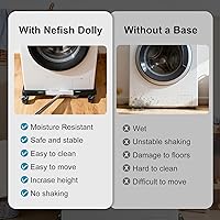 Vista 5 de Nefish Muebles Dolly Mini soporte ajustable para refrigerador con ruedas, soporte para lavadora, rodillo móvil con 4 ruedas giratorias de bloqueo