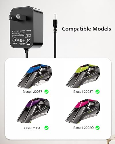 Miniatura 2 de Cargador para borrador de manchas de mascotas Bissell, cable de carga para limpiador de alfombras portátil inalámbrico Bissell 2054 2002 20037 20028