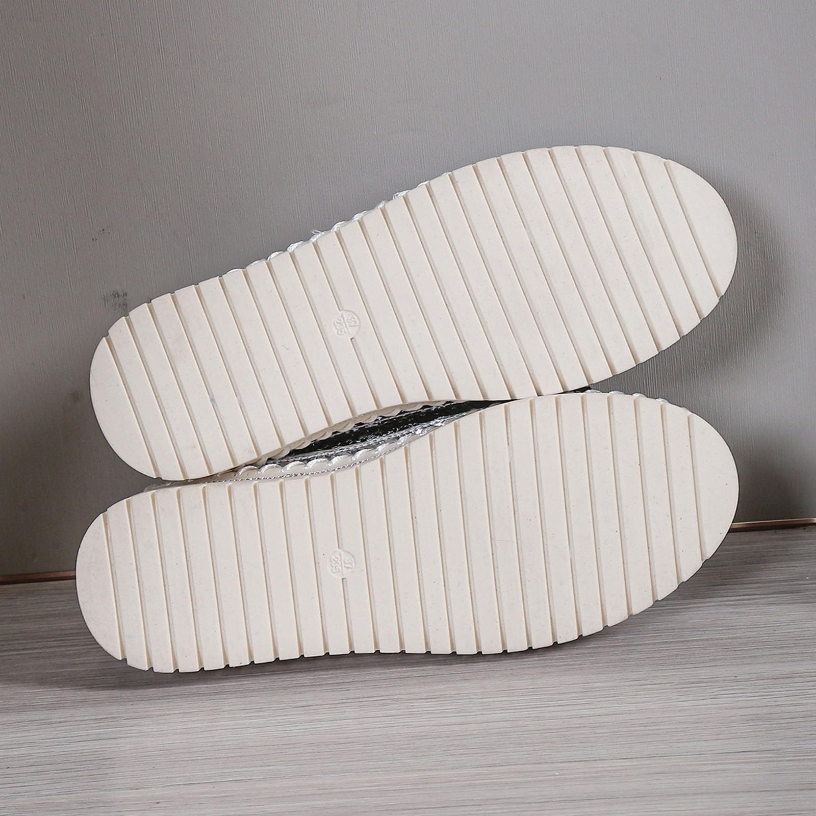 Womens Trainers - Zapatos casuales con lazo de lentejuelas para mujer