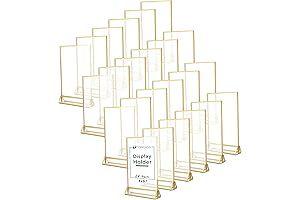 TonGass Acrylic Wedding Table Numbers with Gold Border (5x7, Pack of 24)