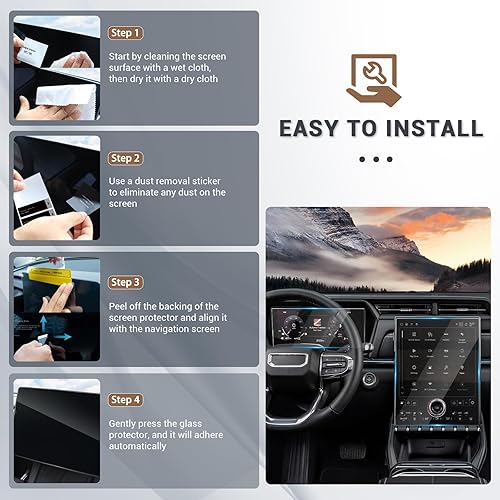 Miniatura 194 de Protector de pantalla para GMC Sierra 1500/2500HD/3500HD (AT4/AT4X/Denali/Denali Ultimate) Protector de pantalla táctil de 13.4 pulgadas y 12.3 Kit