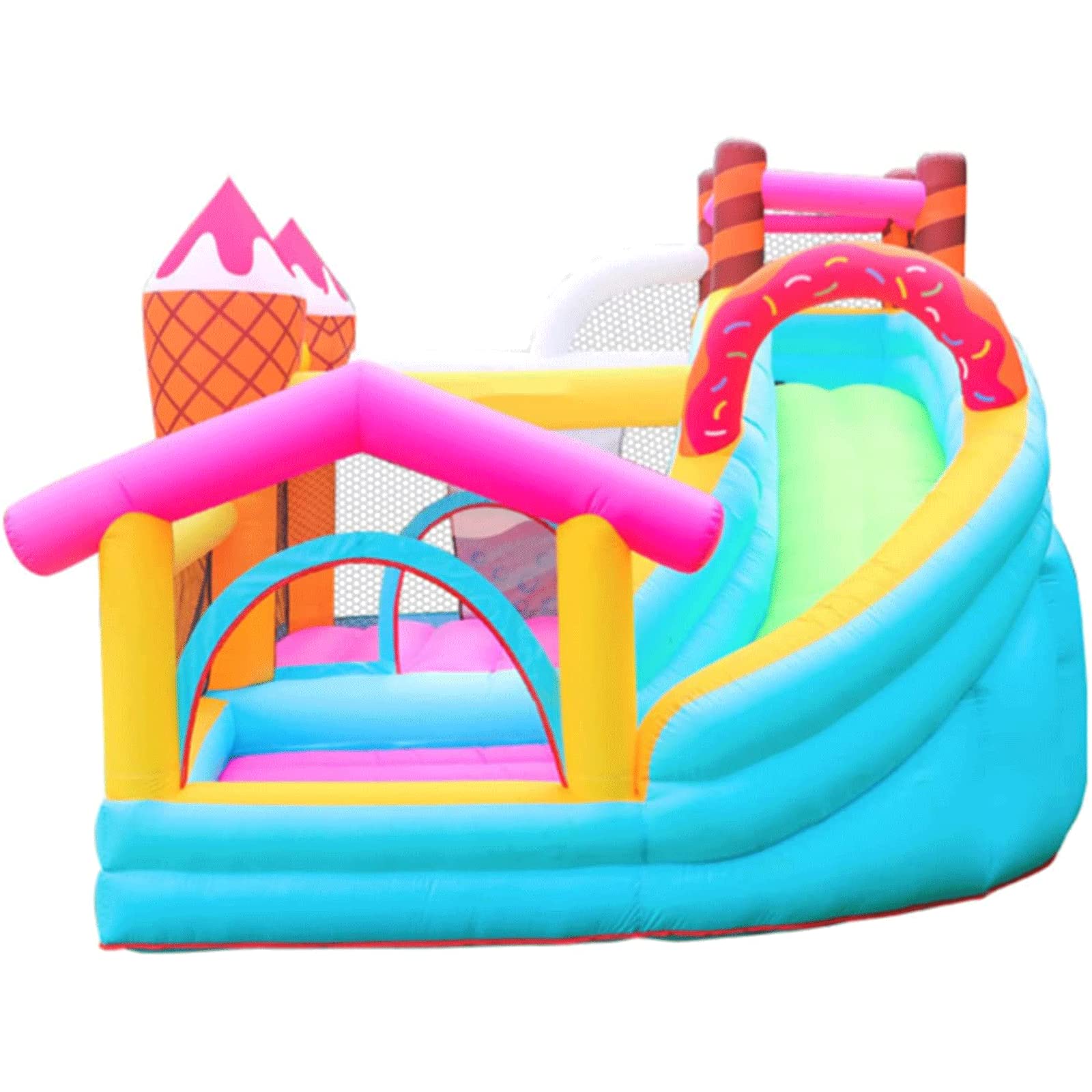 OPFdfhDFH Inflatable castles, Bouncy Castle Thick Material Inflatable Bounce House Air Cushion Slide Large Water Sets Up in Seconds