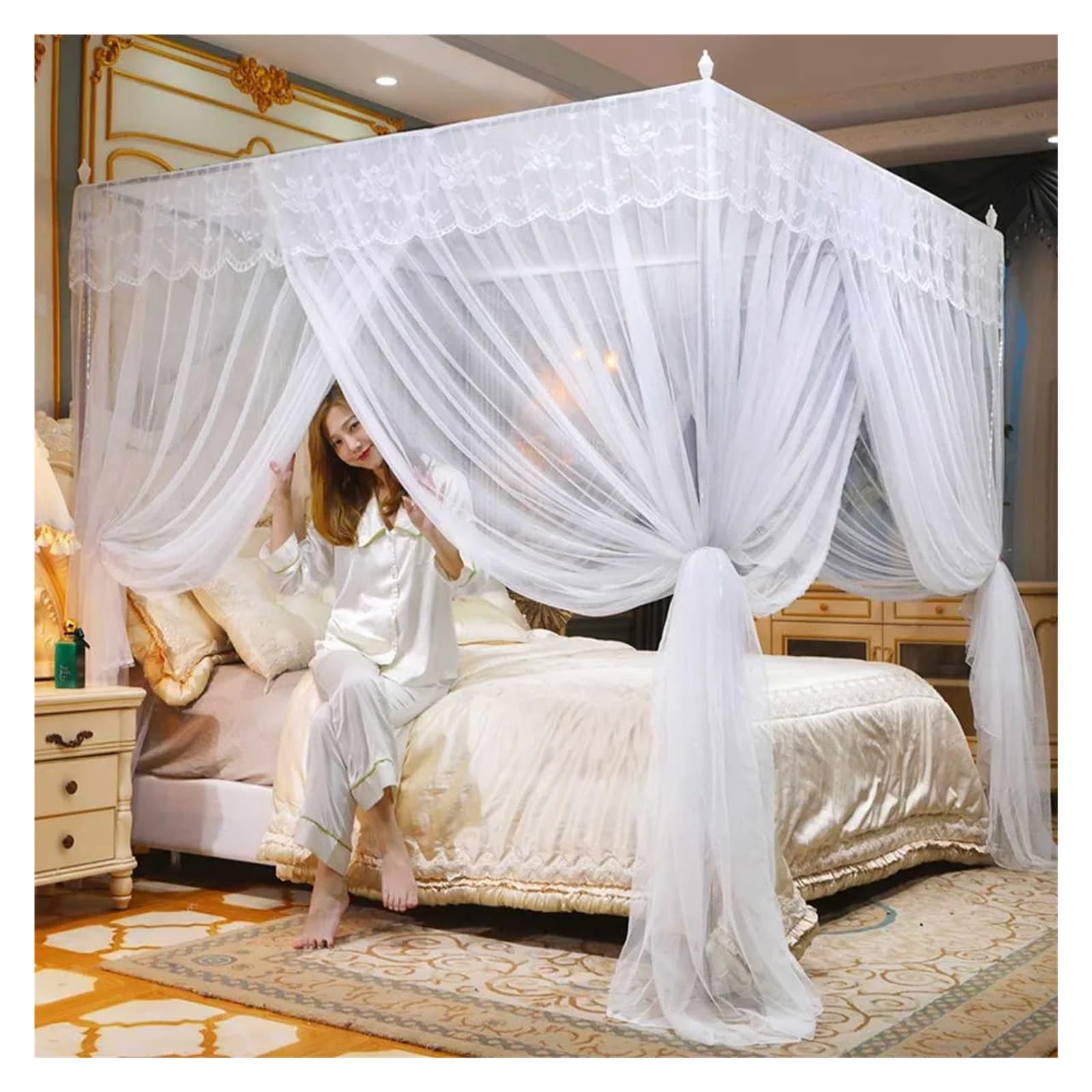 Moustiquaire pour lit 180x200cm pour préserver vos nuits d'été en grand lit double