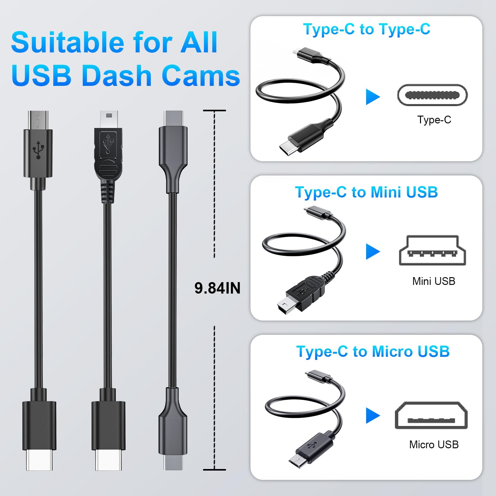 Dash Cam Power Adapter for Audi Porsche Volkswagen with Black 3-Pin Rain Sensor – Hidden Cable Kit for GPS Radar Mirror Camera, Plug & Play Fits All Models with Black 3-Pin Rain Sensor Port