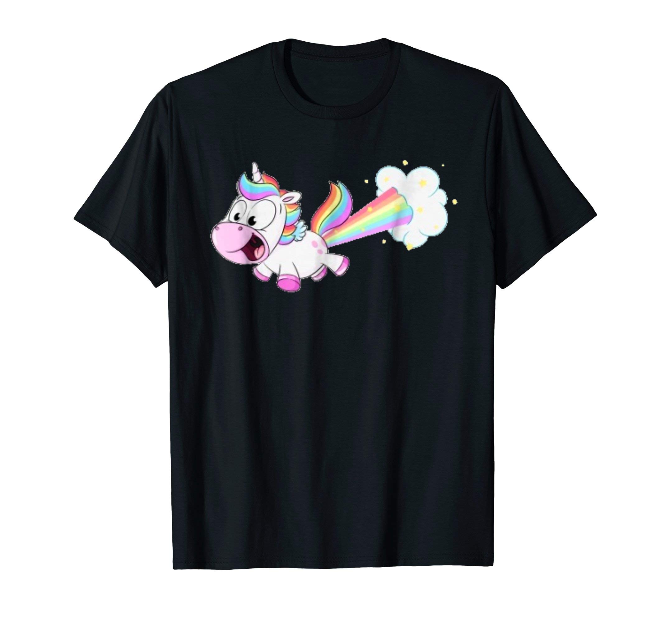 AlexaMerch UnicornFarting Unicorn T shirt Funny Rainbow Farts
