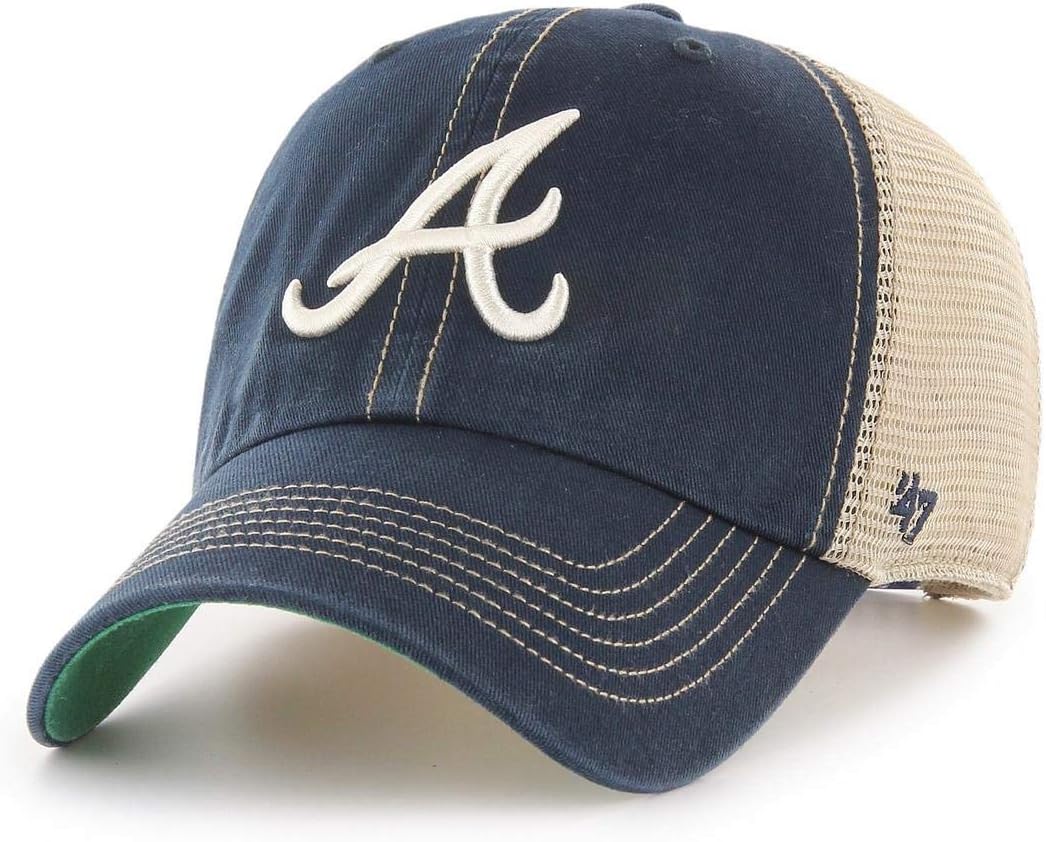 '47 Tampa Atlanta Braves Trawler Clean Up Adjustable Trucker Hat Cap, Snapback Navy