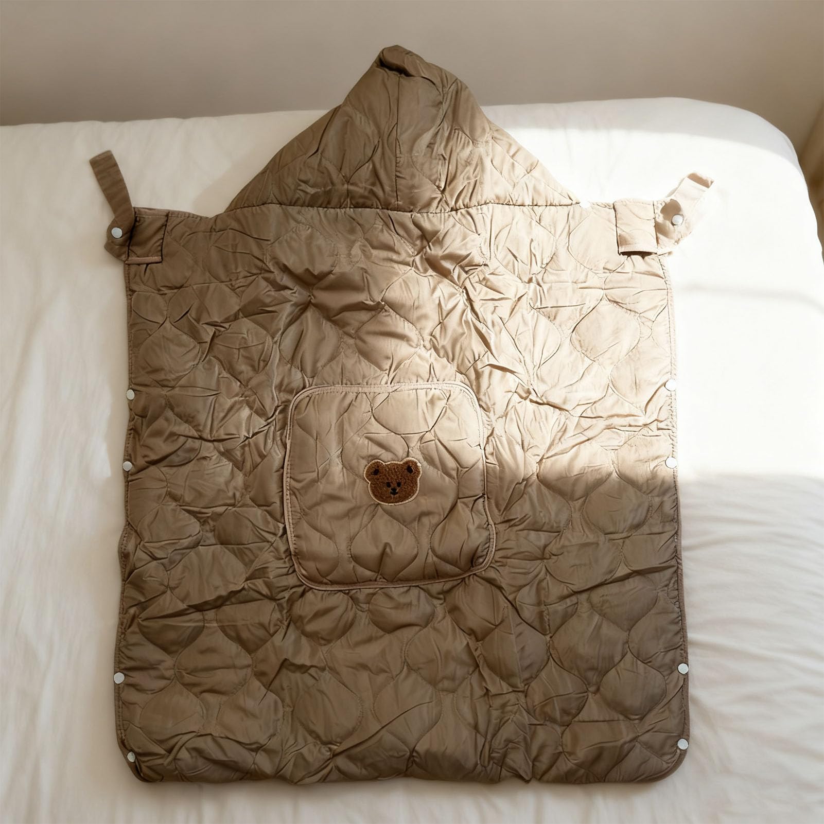 Copertura per Antivento e Schermante Dal Sole, Coperta per Passeggino con Cappuccio a Forma di Cartone Animato, Fascia in Morbido Cotone, Ideale per i Viaggi all'aperto del Neonato,