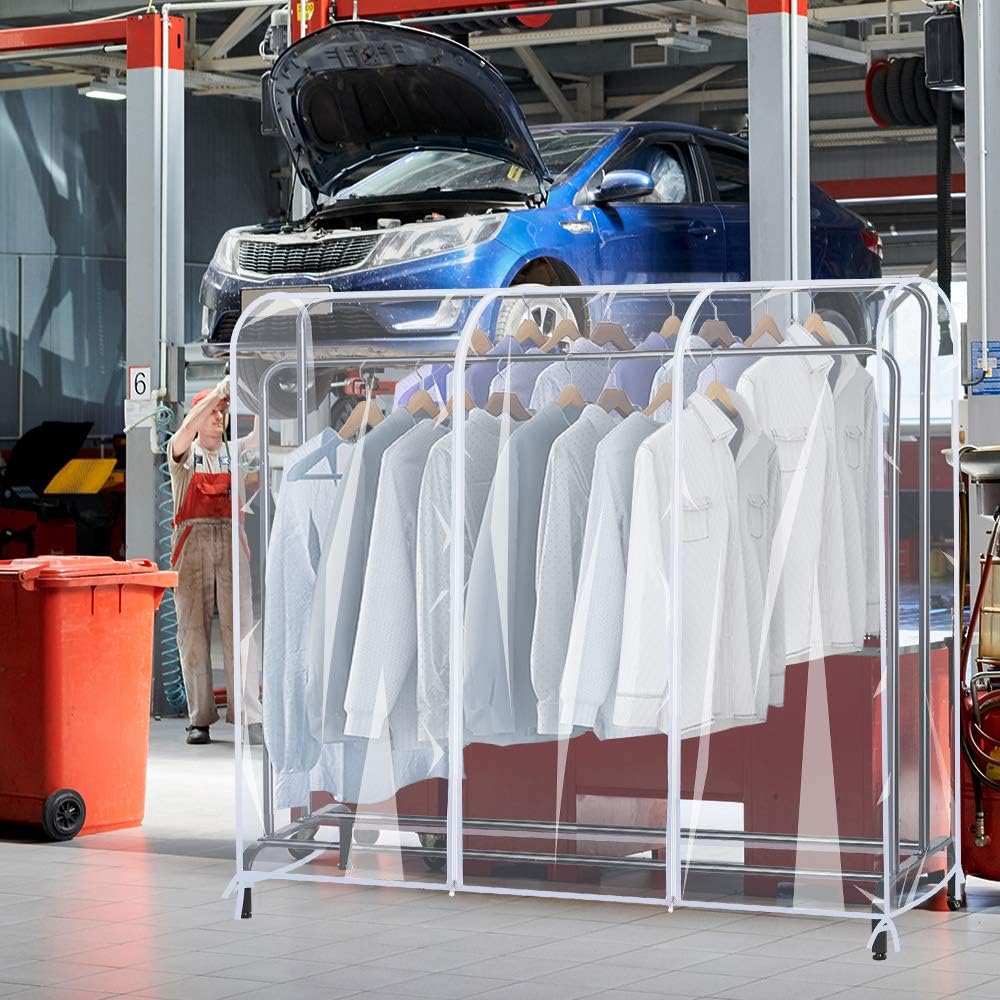 Garment Rack Cover,4Ft Transparent PEVA Clothing Rack COVER ONLY, Clear Clothes dustproof Waterproof Cover - Image 8