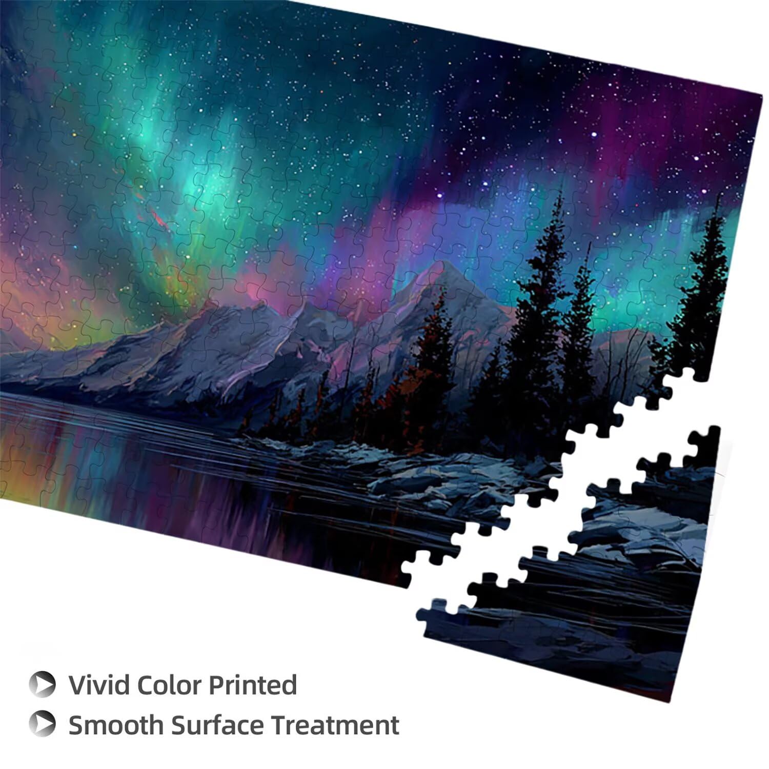 Puzzle para Adultos 1692 Piezas, Lago Aurora Puzzle, Difícil, Desafiante, Rompecabezas Encajan Perfectamente, Letras en la Parte Posterior, sin Polvo, Regalo para Personas Mayores (179x31cm) v-542