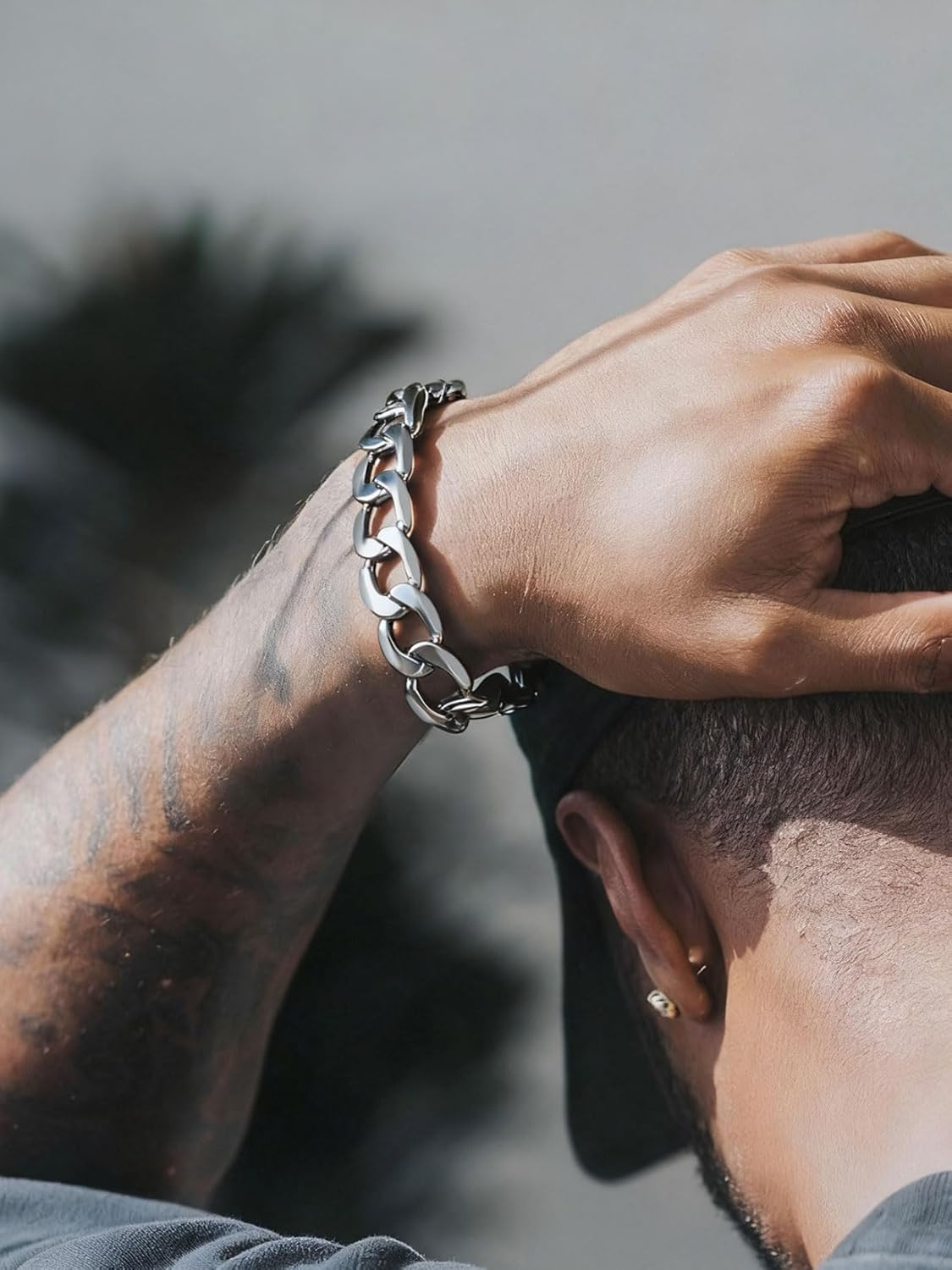 ChainsPro Men Sturdy Figaro/Cuban Chain Bracelet, 6/9/13mm Width, 7.48/8.26inch Length, 316L Stainless Steel/18K Gold Tone/Black- Send Gift Box - Image 2