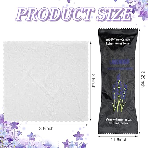 Miniatura 2 de Treela 200 toallas de algodón húmedo, toalla húmeda envuelta individualmente, toalla de algodón de rizo húmedo, toallas blancas desechables, aroma a