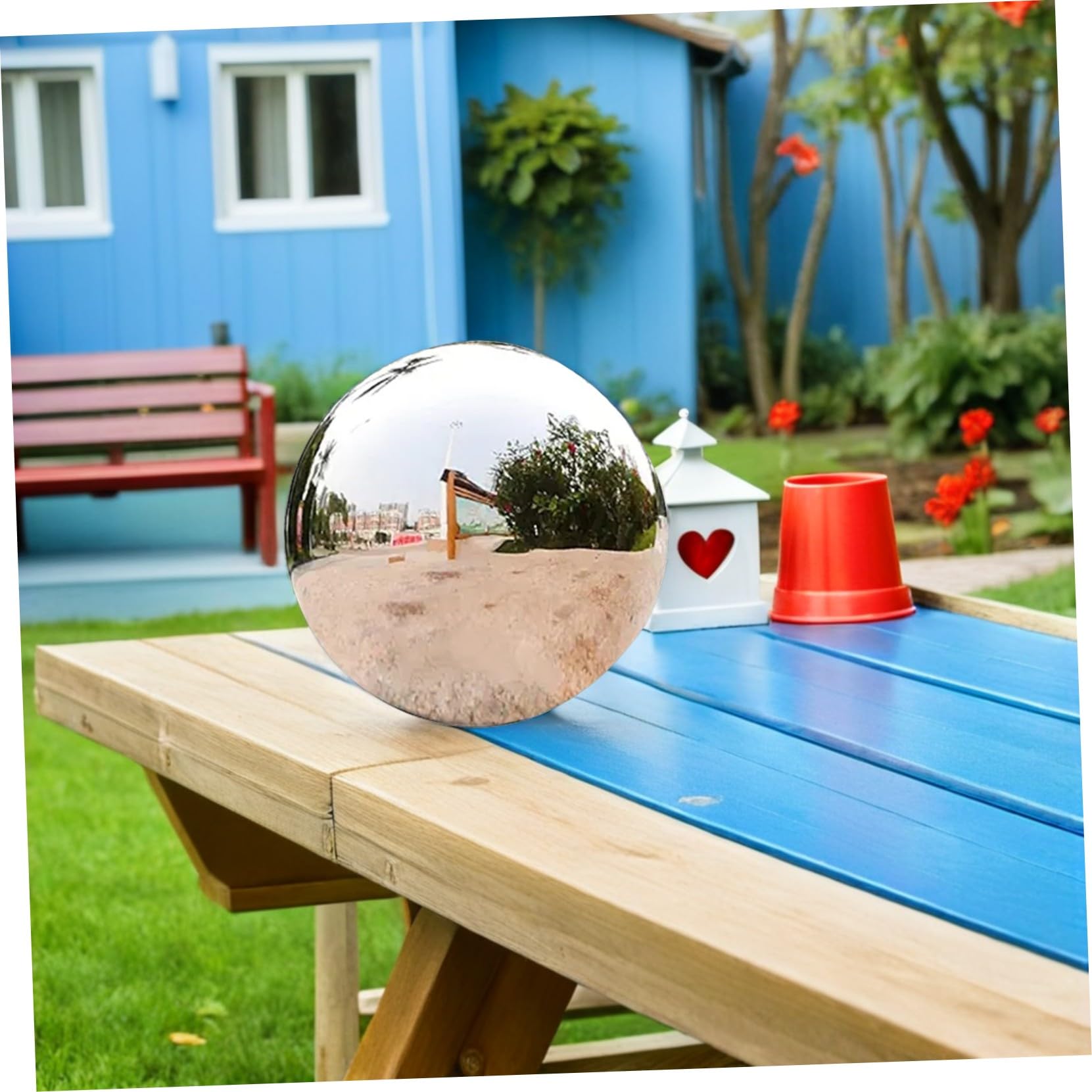 Sfera Lucido Inox Giardino in Specchiata Acciaio da Argento