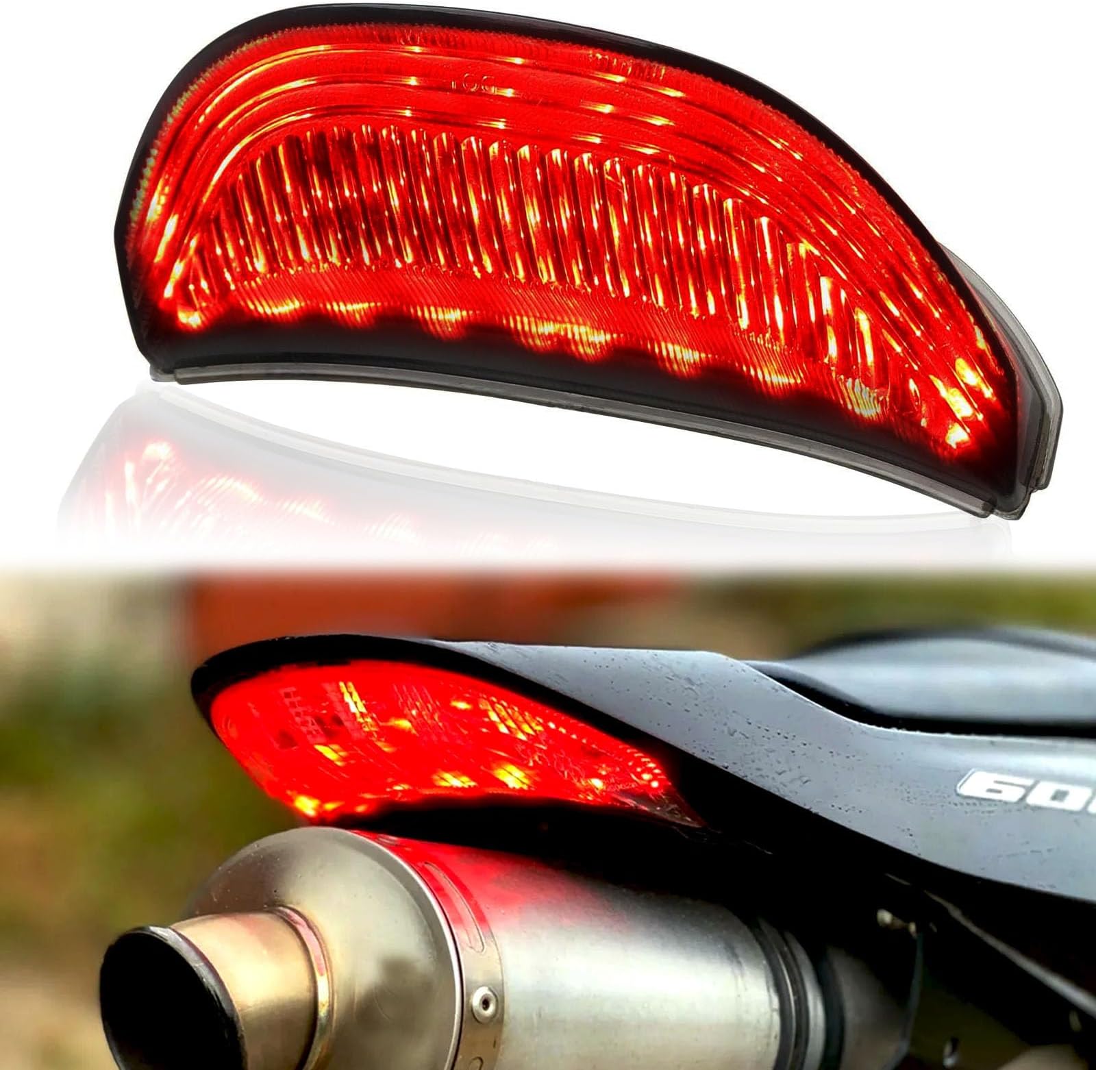JMTBNO motorcycle Smoked LED Tail Light, 12V Motorcycle Brake Lights with LED Turn Signals Compatible with 2003-2006 Honda CBR600RR, 2004-2007 CBR1000RR